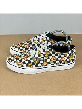 Vans Pizza Party Doheny Checkerboard Sneakers Youth 5 Yellow Black White Lace Up